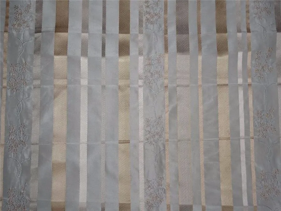 100% silk taffeta satin stripe embroidered
