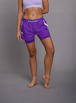 2-in-1 Booty Gym Shorts Purple - Women's
