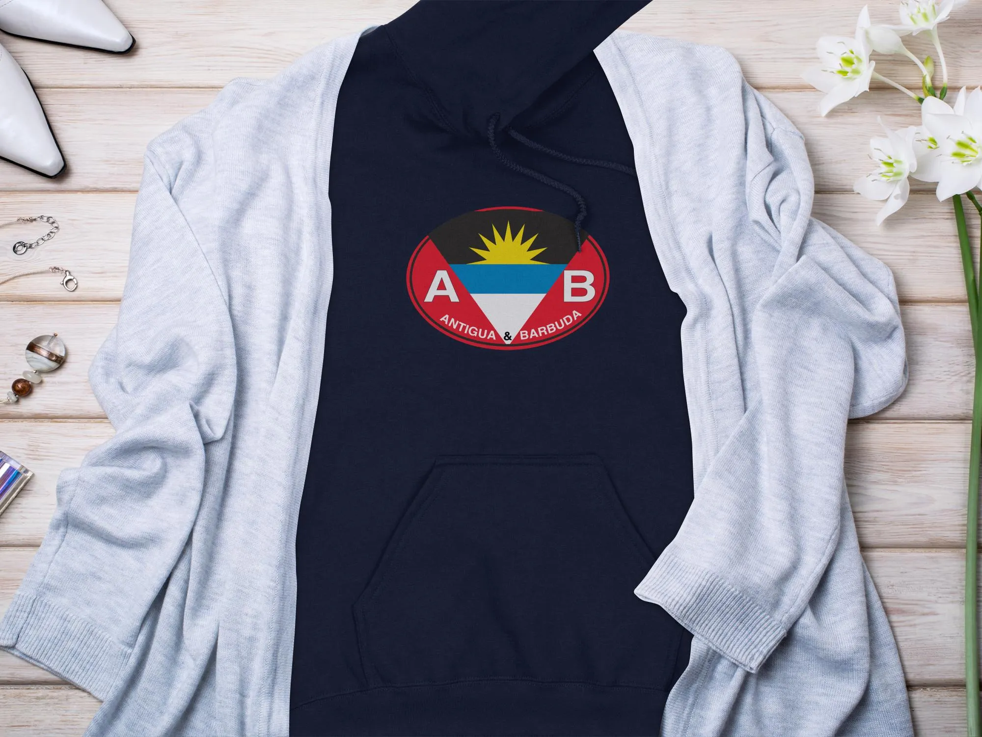 Antigua & Barbuda Vacation Flag Hoodie for Tropical Escapes