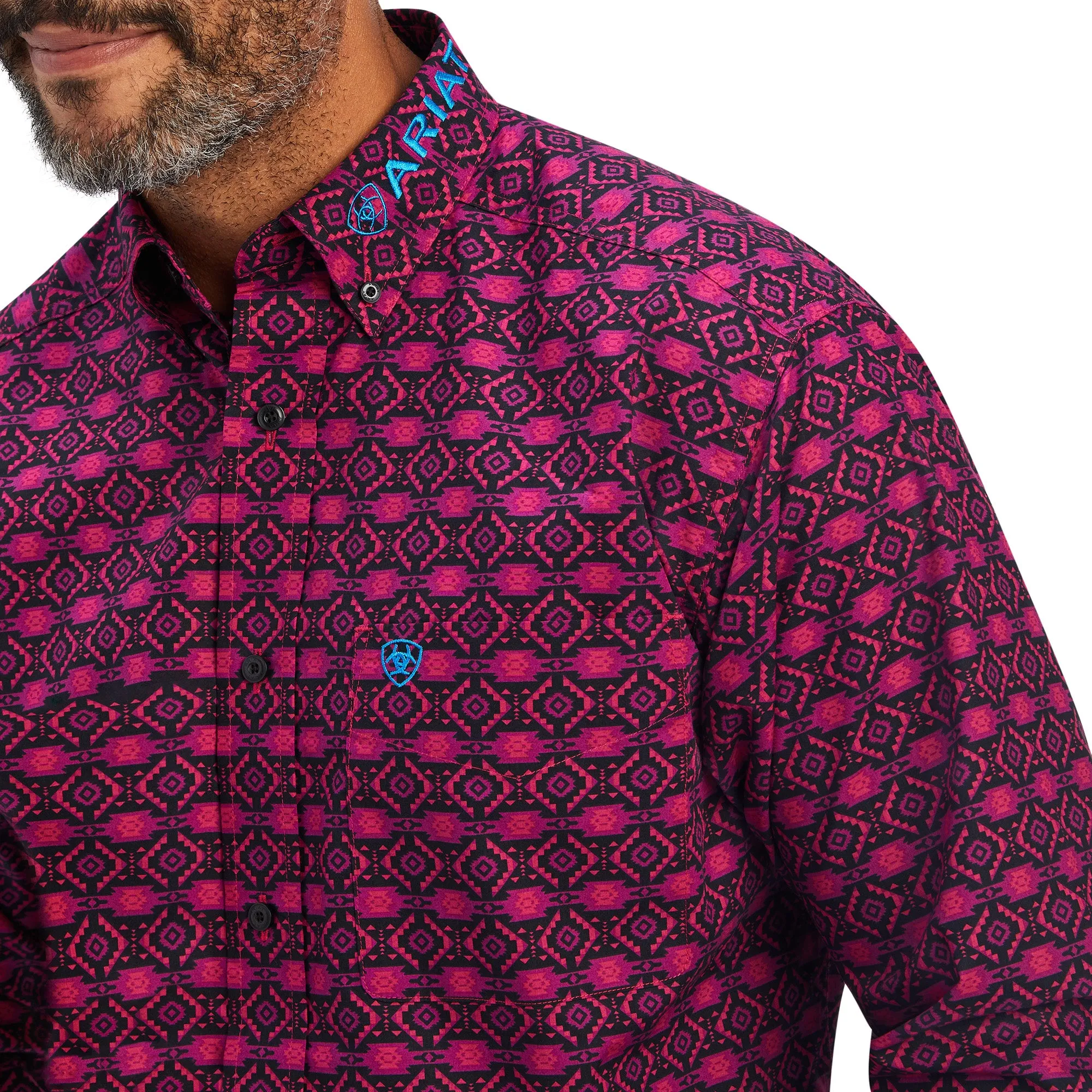Ariat® Men's Magenta Purple Team Markus Button Down Shirt 10041783