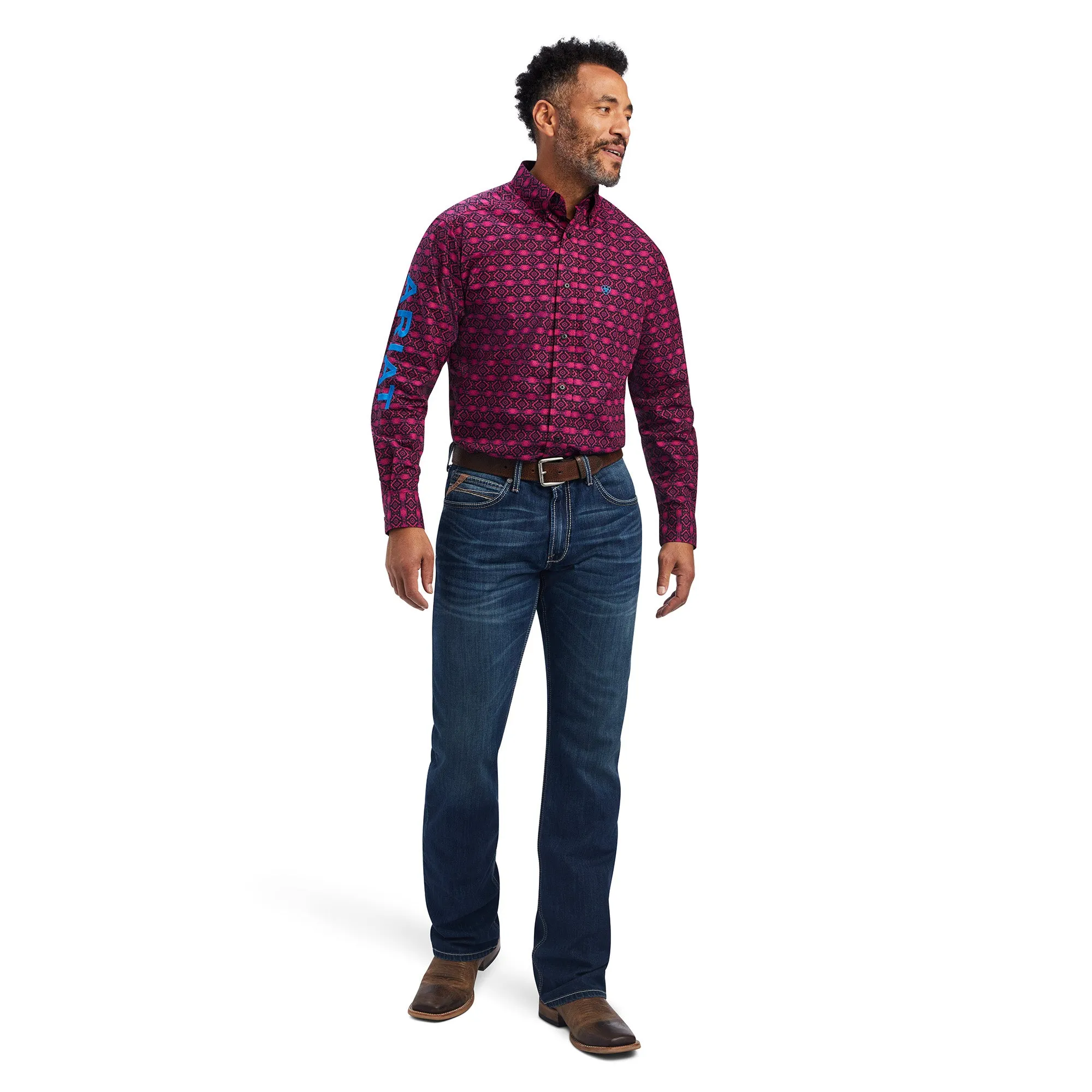 Ariat® Men's Magenta Purple Team Markus Button Down Shirt 10041783