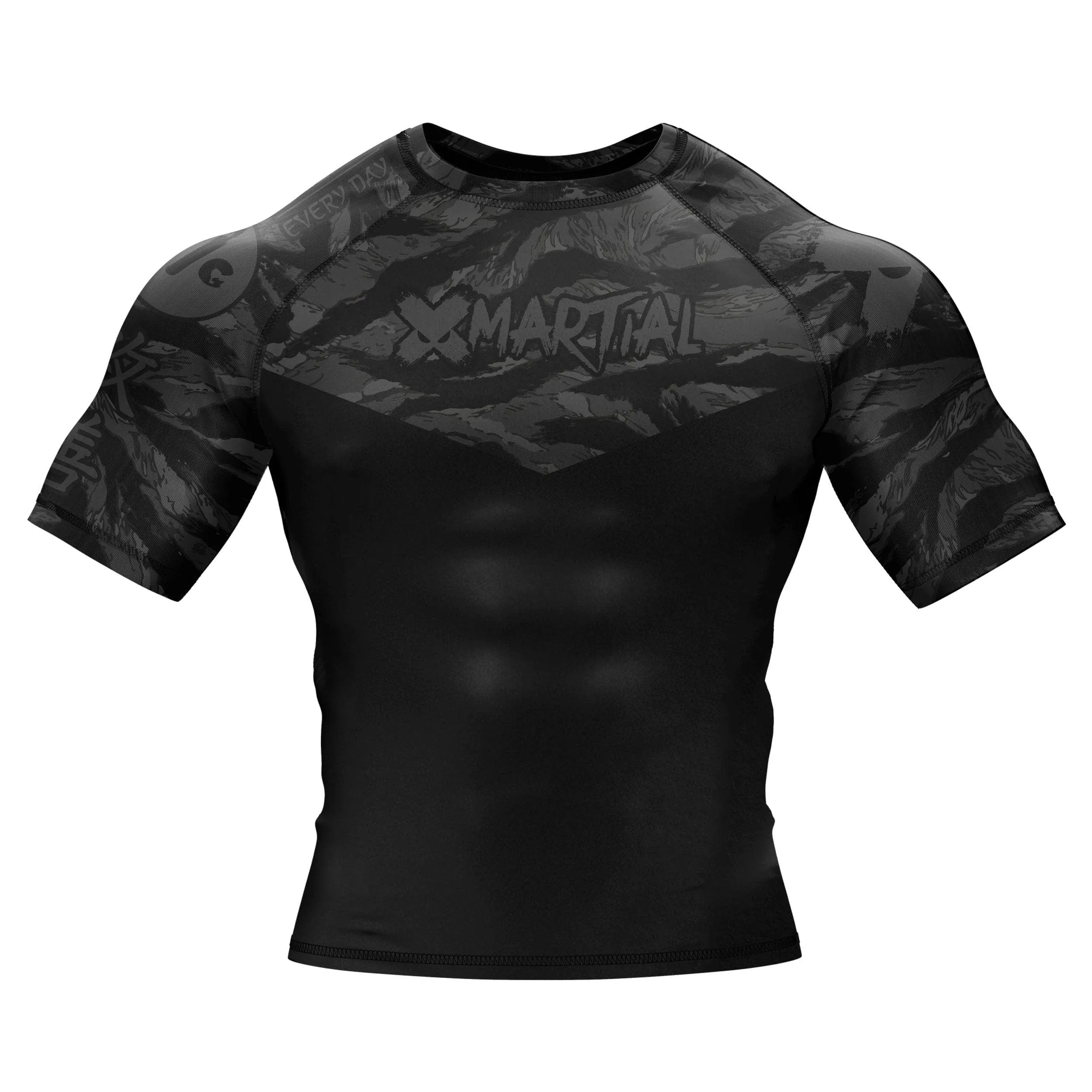 BJJ Rash Guard Black Tiger Camo X-Tech 25 Series