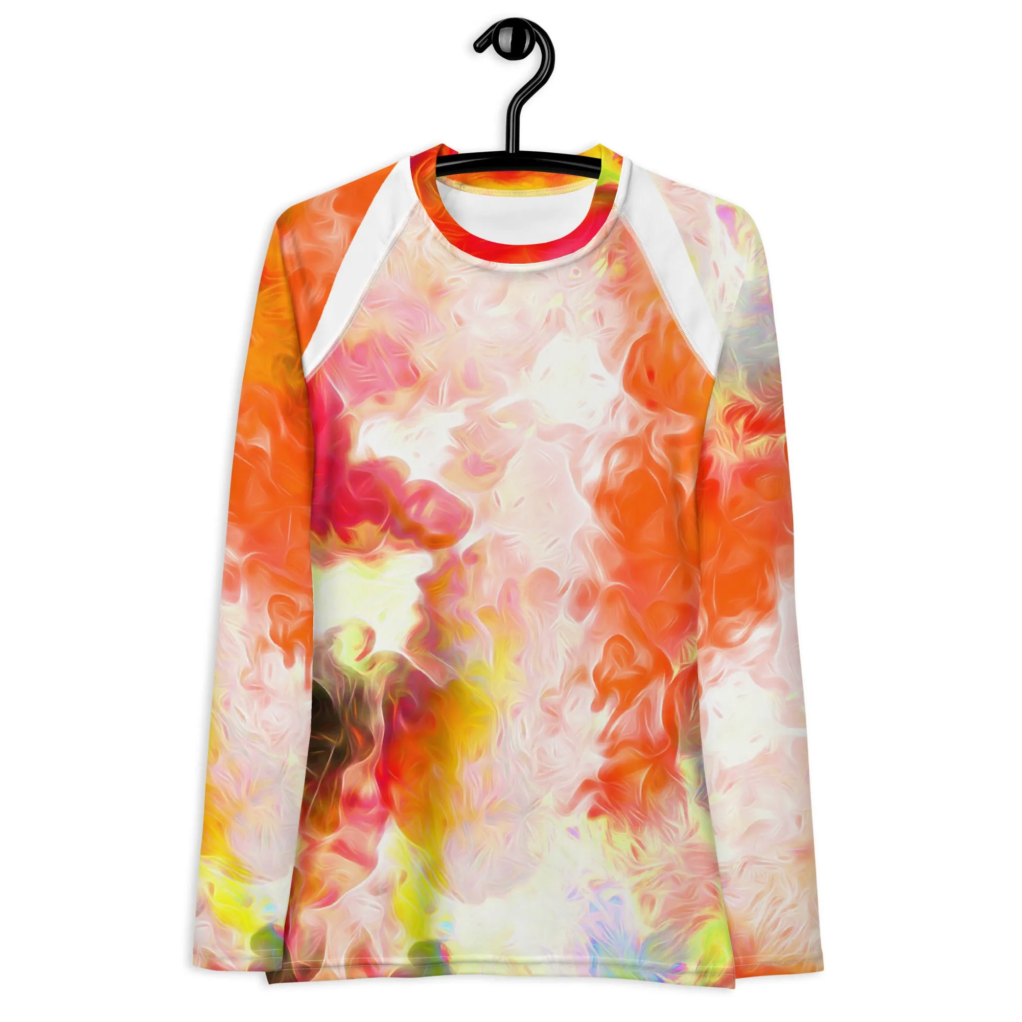 Bright, Cheerful Activewear Top- Long Sleeve Rash Guard. Sporty Running Gear. Streetwear. WickedYo.