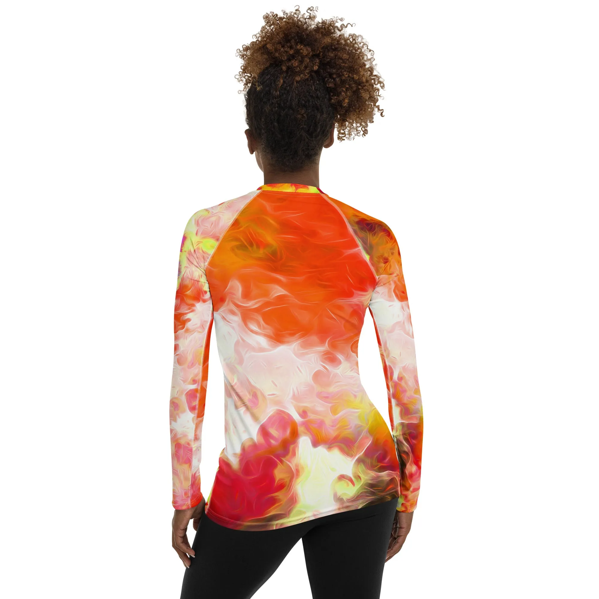 Bright, Cheerful Activewear Top- Long Sleeve Rash Guard. Sporty Running Gear. Streetwear. WickedYo.