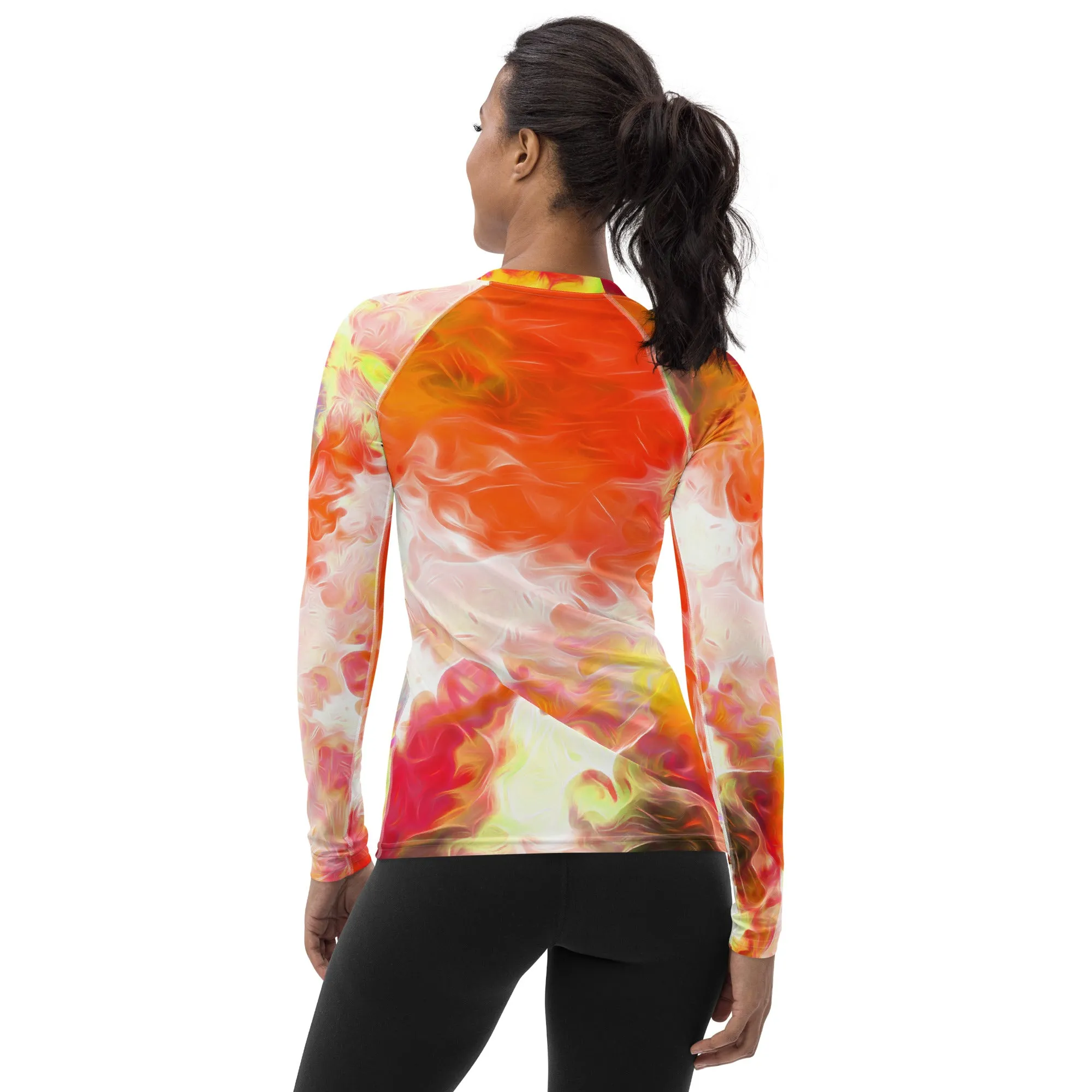 Bright, Cheerful Activewear Top- Long Sleeve Rash Guard. Sporty Running Gear. Streetwear. WickedYo.