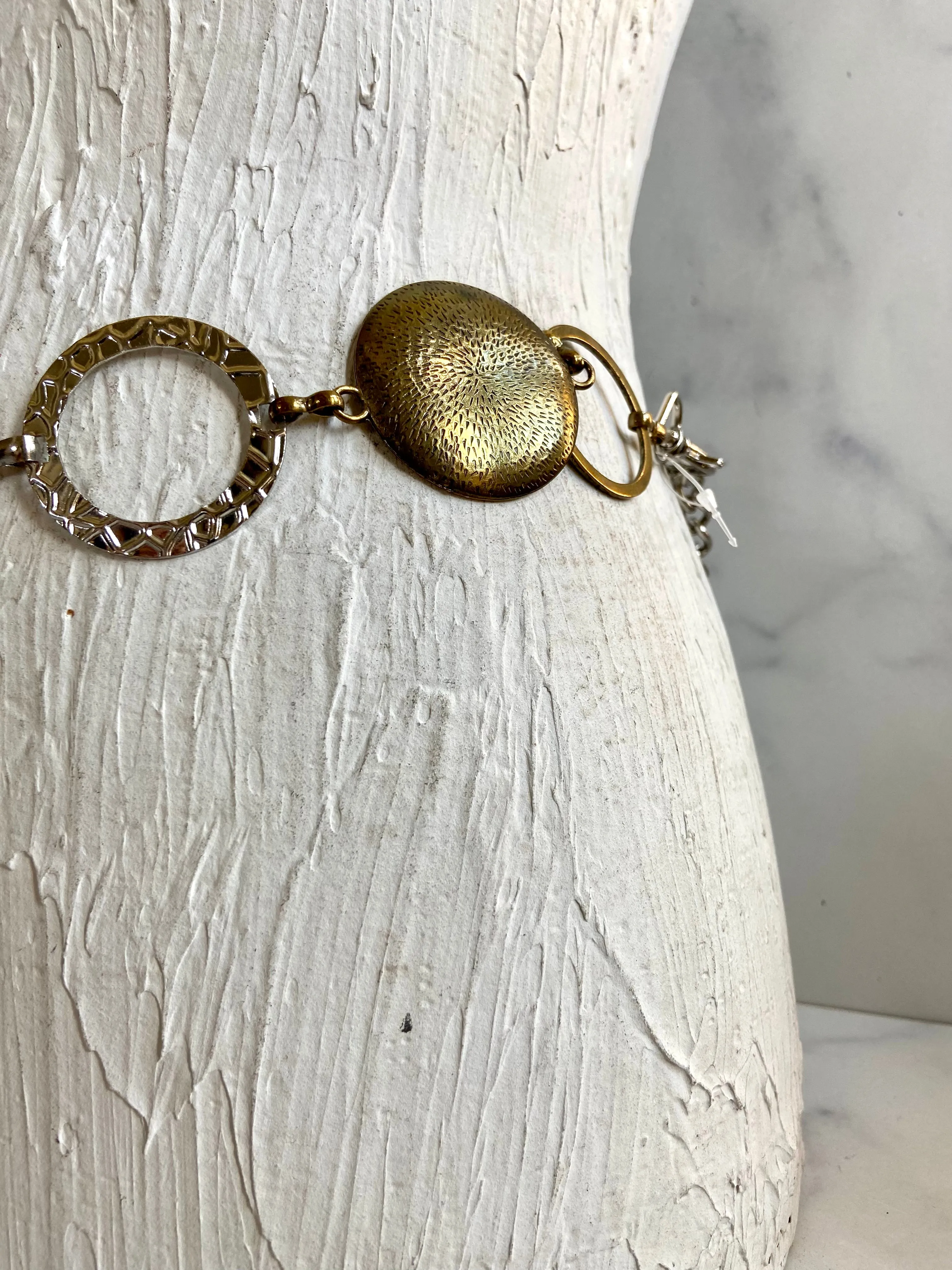 Bronze silver waist belt