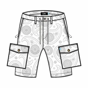 Cookies Casablanca White Paisley Cargo Shorts (1557B5869)