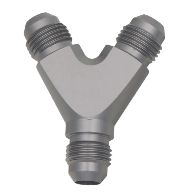 DeatschWerks 6AN Male Flare   6AN Male Flare to 6AN Male Flare Y Block Fitting