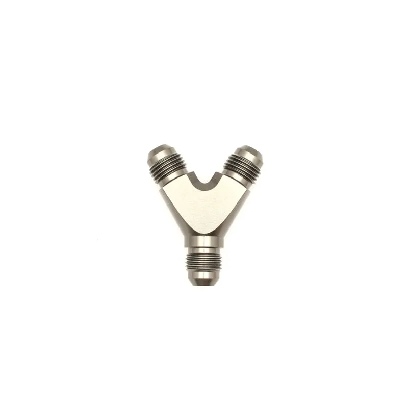DeatschWerks 6AN Male Flare   6AN Male Flare to 6AN Male Flare Y Block Fitting