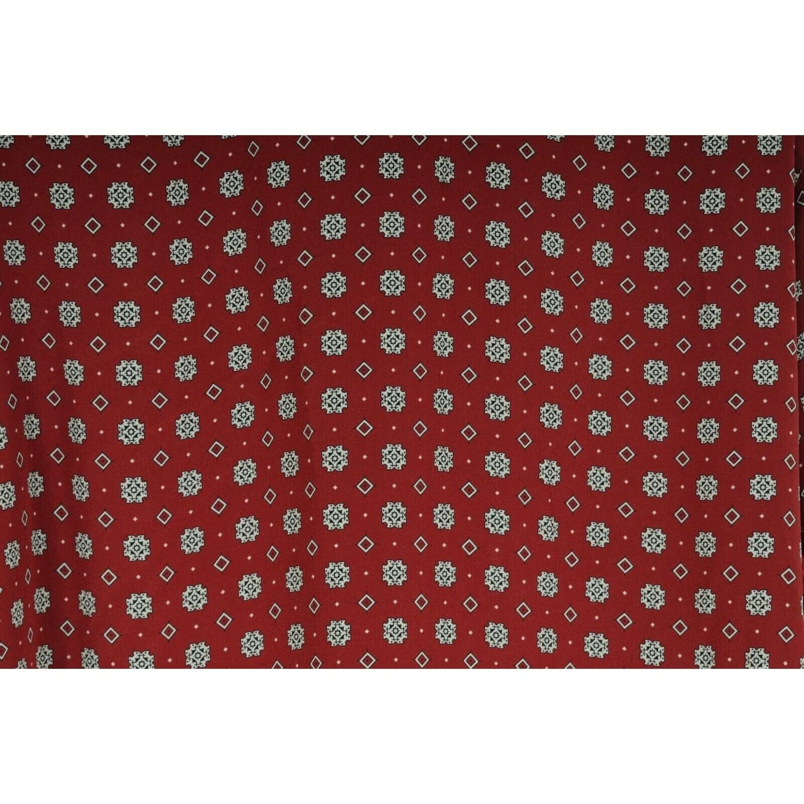 Diamond Checkered Button Down Shirt Red Black Silk