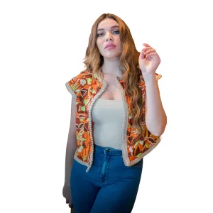 Embroidered Orange Vest