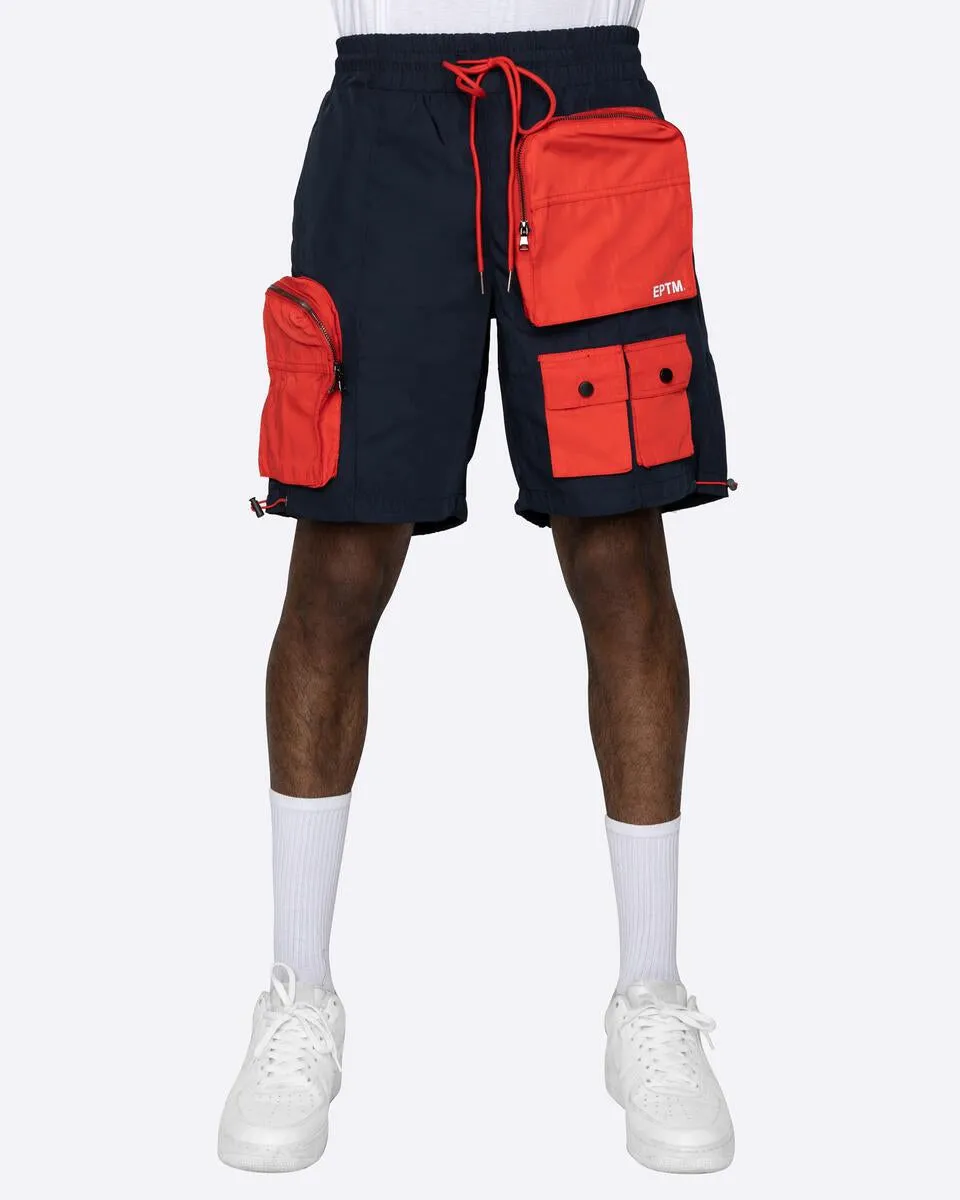 EPTM COLOR BLOCK HYPER CARGO SHORTS (Navy/Red)