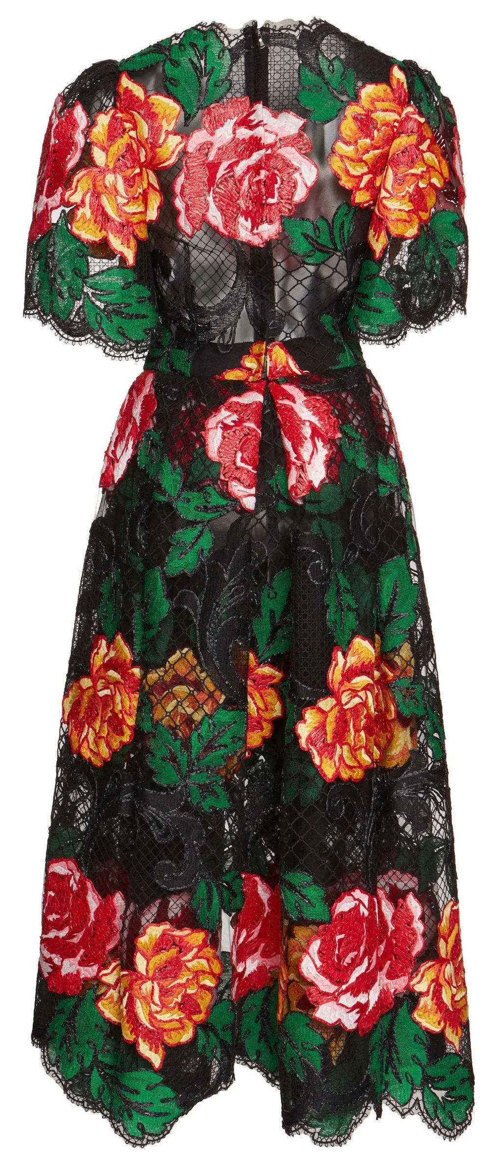 Floral Embroidered Short Sleeve Dress