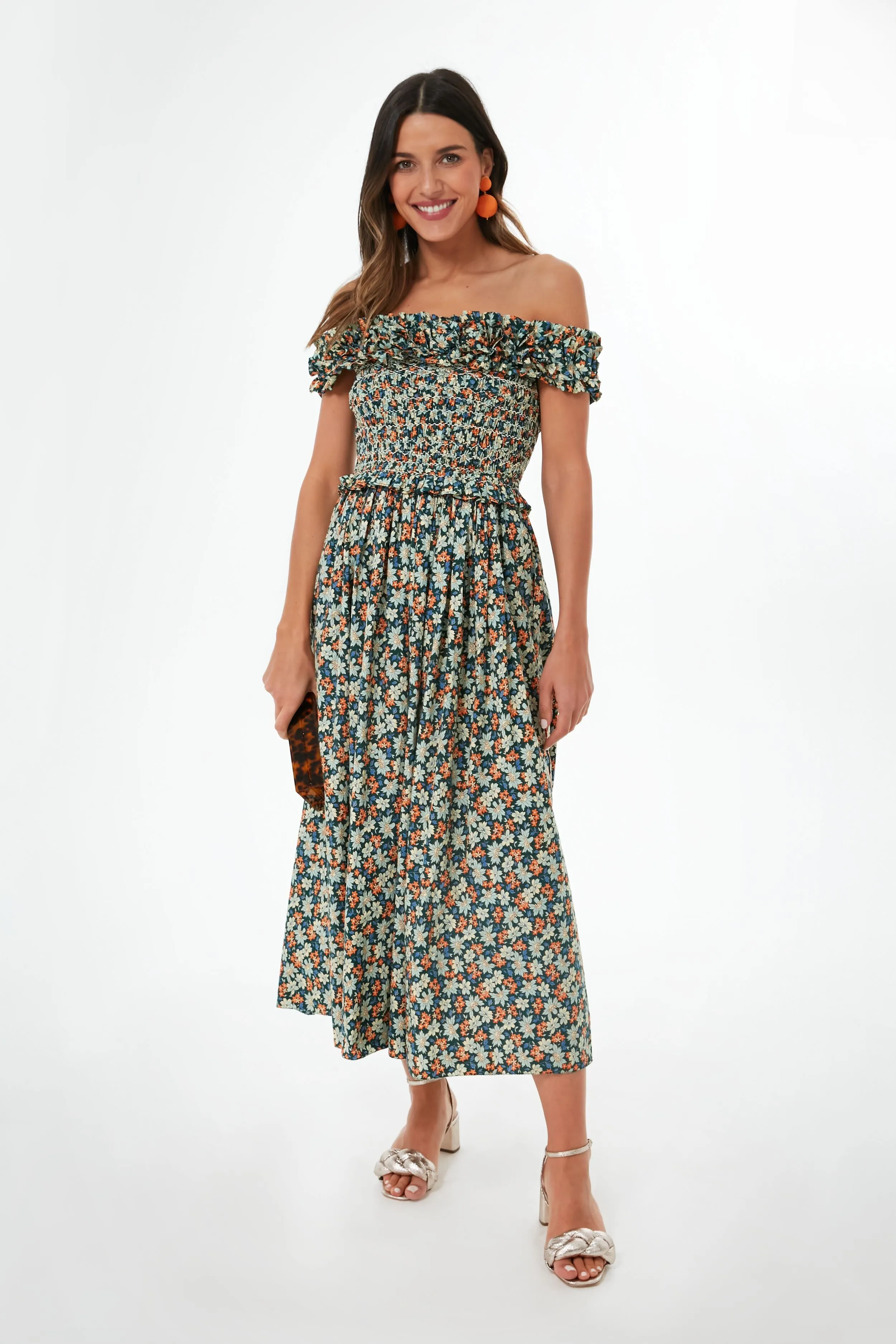Forrest Peggy Floral Off Shoulder Dress