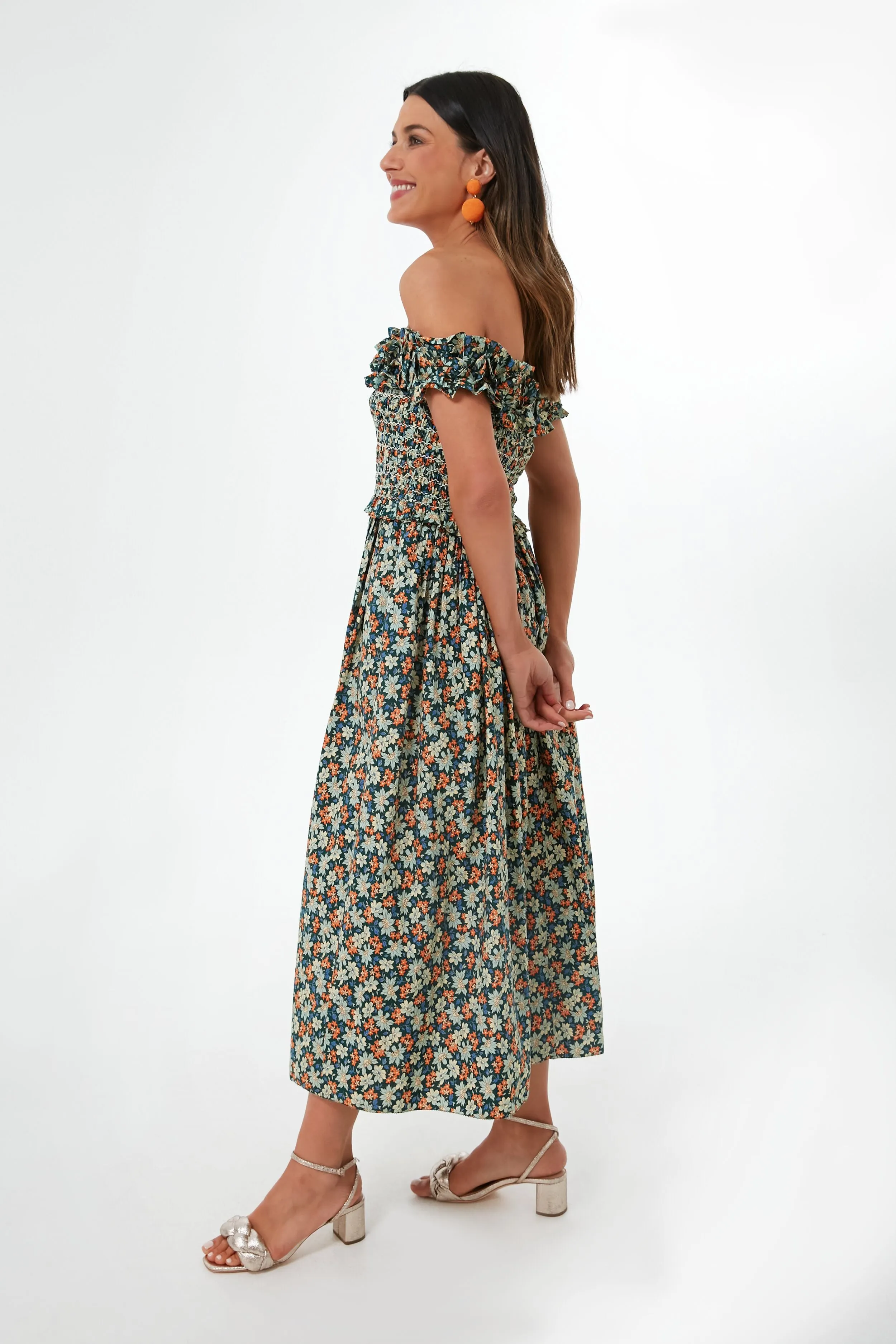 Forrest Peggy Floral Off Shoulder Dress