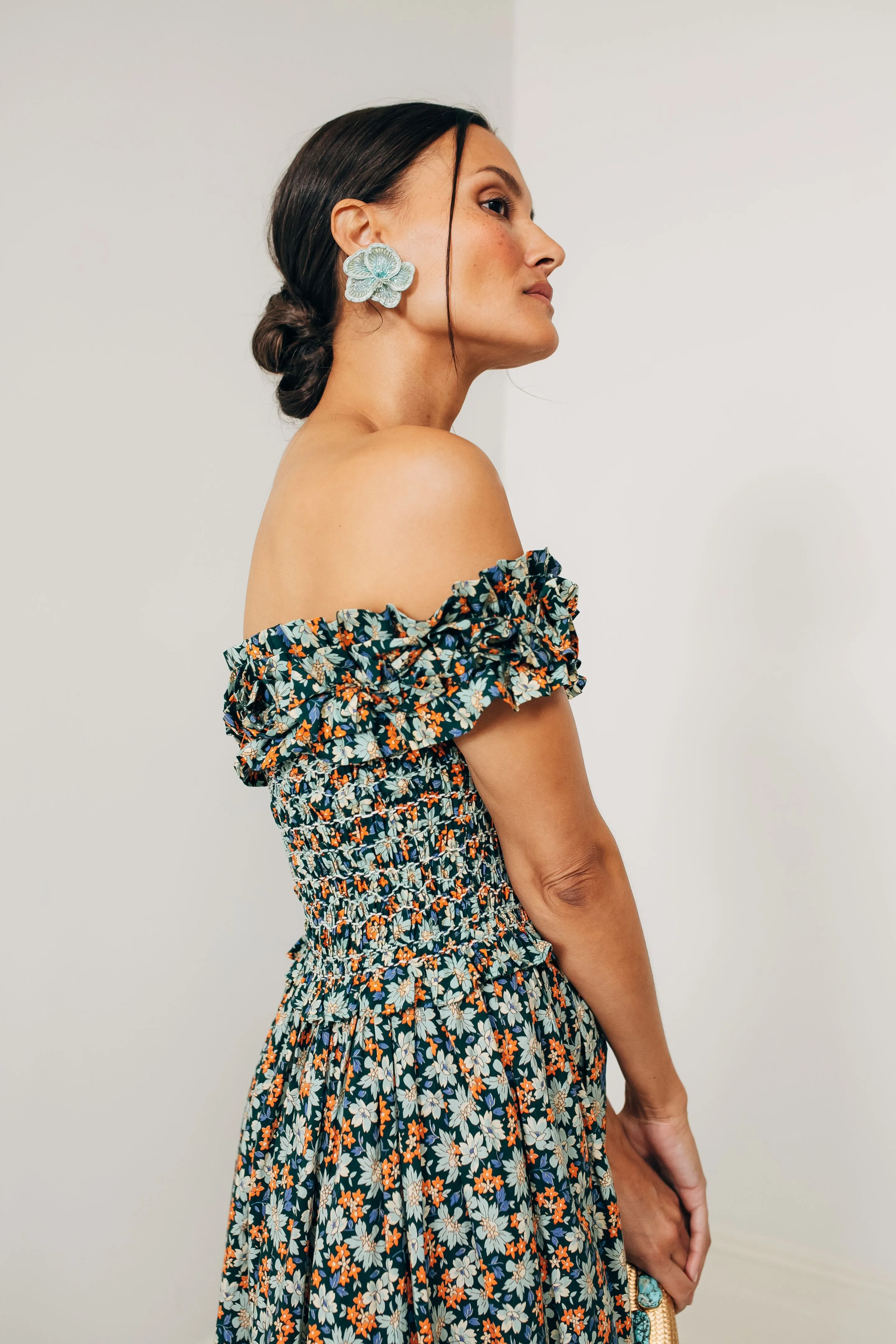 Forrest Peggy Floral Off Shoulder Dress
