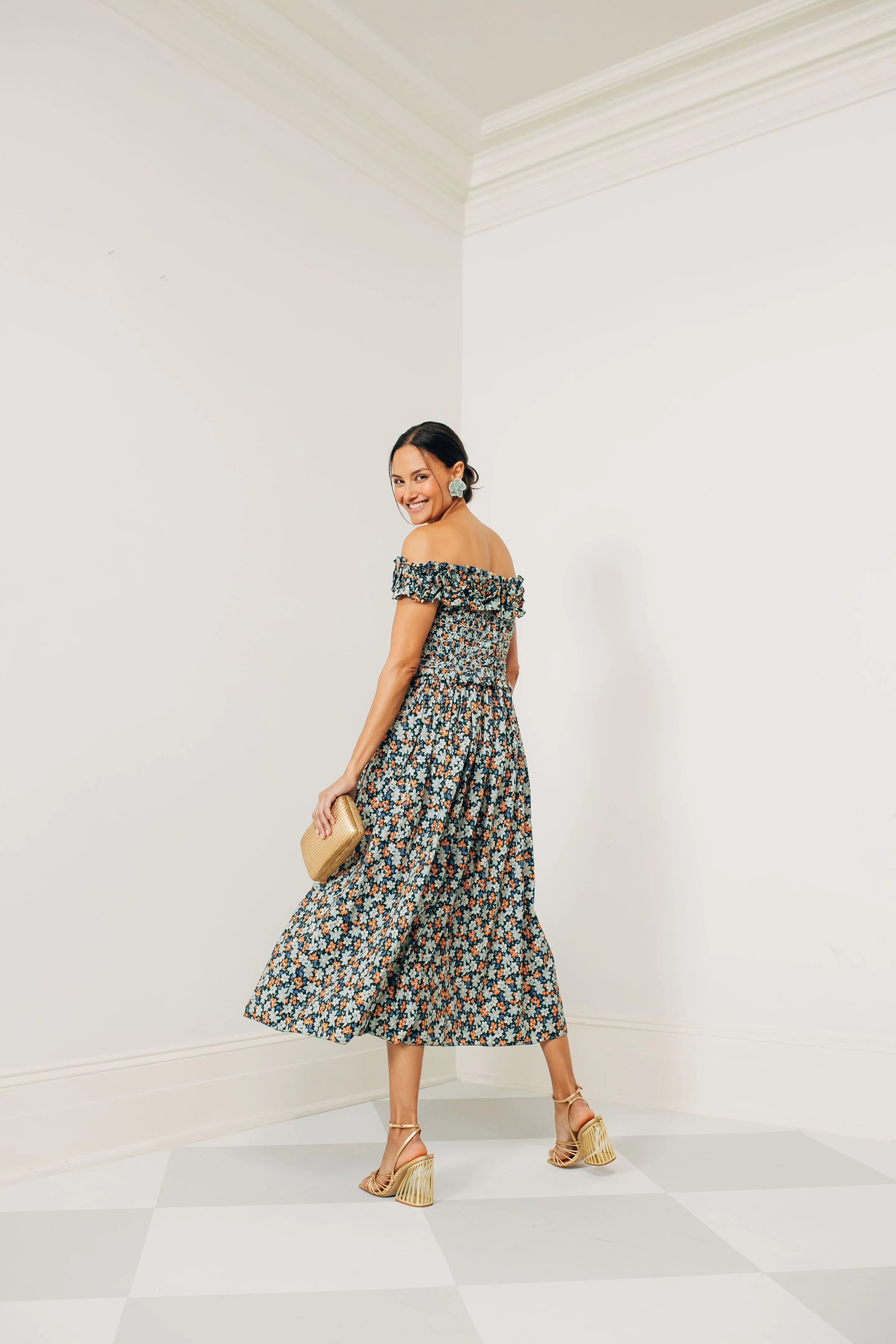 Forrest Peggy Floral Off Shoulder Dress