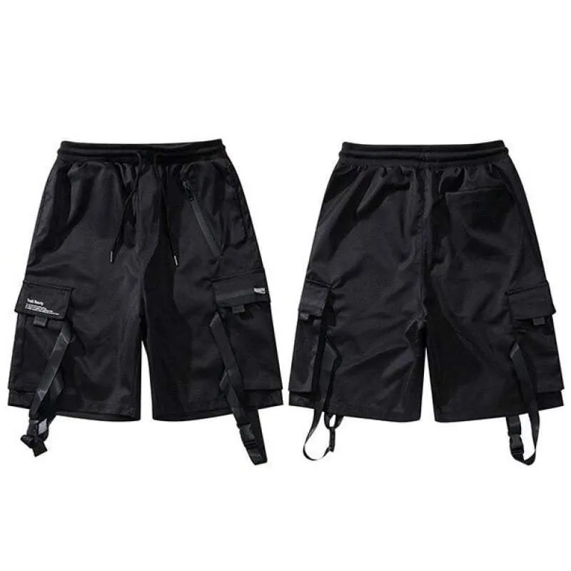 Functional Ribbon Techwear Shorts