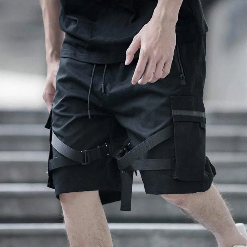 Functional Ribbon Techwear Shorts