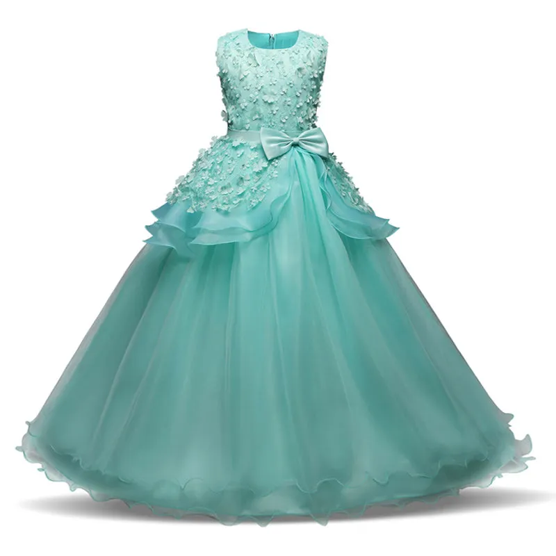 Girls Princess Wedding Party Dresses Sequin Vestido Children Dress For Teenage Girls Dresses