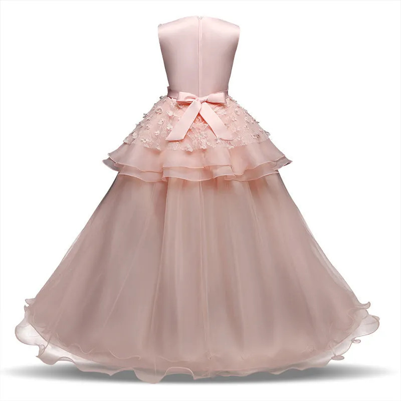 Girls Princess Wedding Party Dresses Sequin Vestido Children Dress For Teenage Girls Dresses