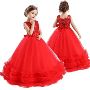 Girls Princess Wedding Party Dresses Sequin Vestido Children Dress For Teenage Girls Dresses