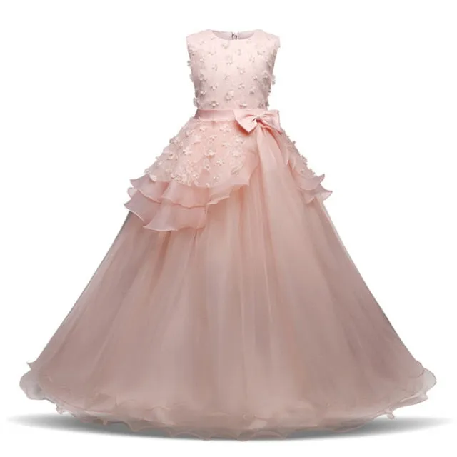 Girls Princess Wedding Party Dresses Sequin Vestido Children Dress For Teenage Girls Dresses