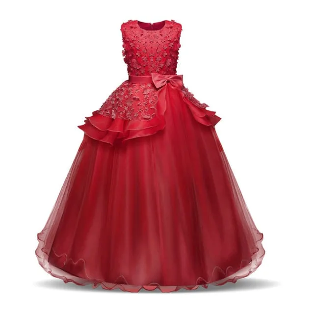 Girls Princess Wedding Party Dresses Sequin Vestido Children Dress For Teenage Girls Dresses