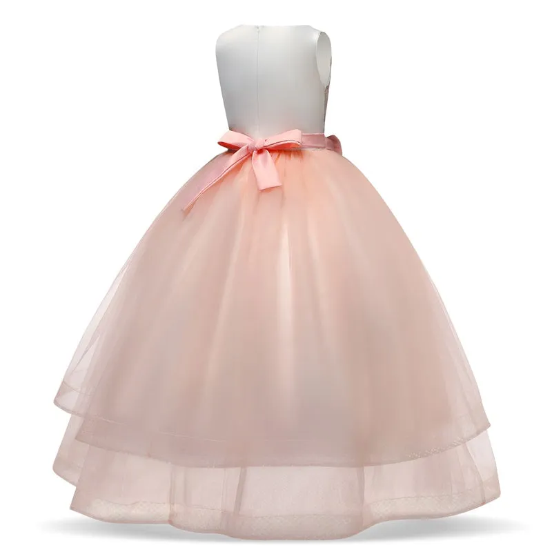 Girls Princess Wedding Party Dresses Sequin Vestido Children Dress For Teenage Girls Dresses
