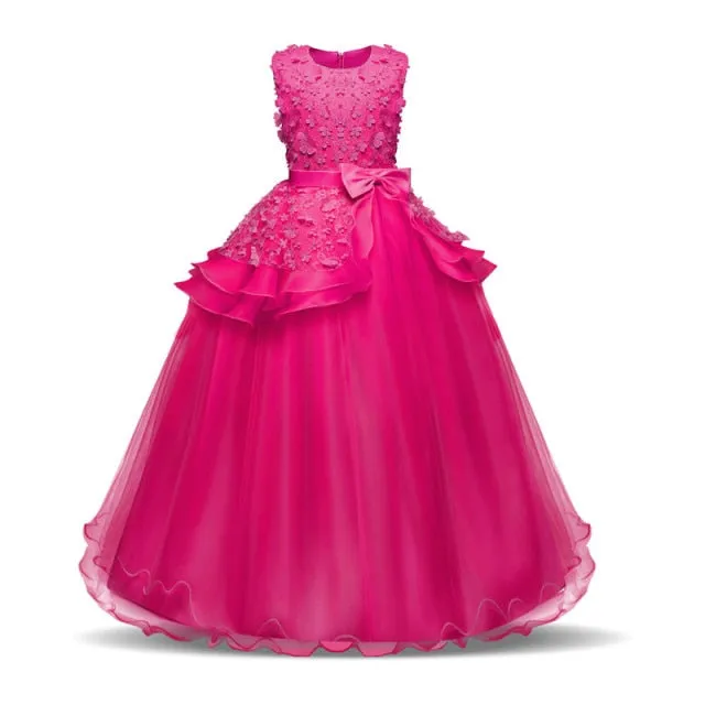 Girls Princess Wedding Party Dresses Sequin Vestido Children Dress For Teenage Girls Dresses