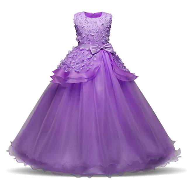 Girls Princess Wedding Party Dresses Sequin Vestido Children Dress For Teenage Girls Dresses