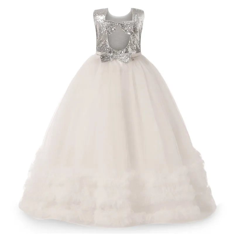 Girls Princess Wedding Party Dresses Sequin Vestido Children Dress For Teenage Girls Dresses