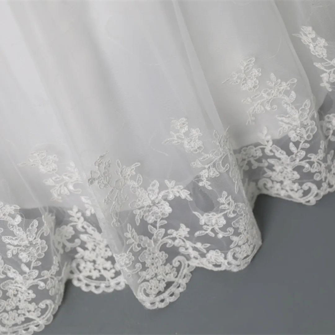 GownLink Radiant White Wedding Ball Gown with Pearl Beading GLGF042B