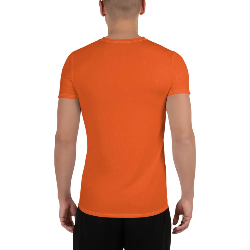 High-Performance Men's Rash Guard - Short Sleeve Solid Color Design - Flamingo
