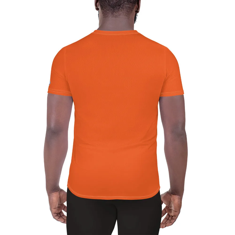 High-Performance Men's Rash Guard - Short Sleeve Solid Color Design - Flamingo