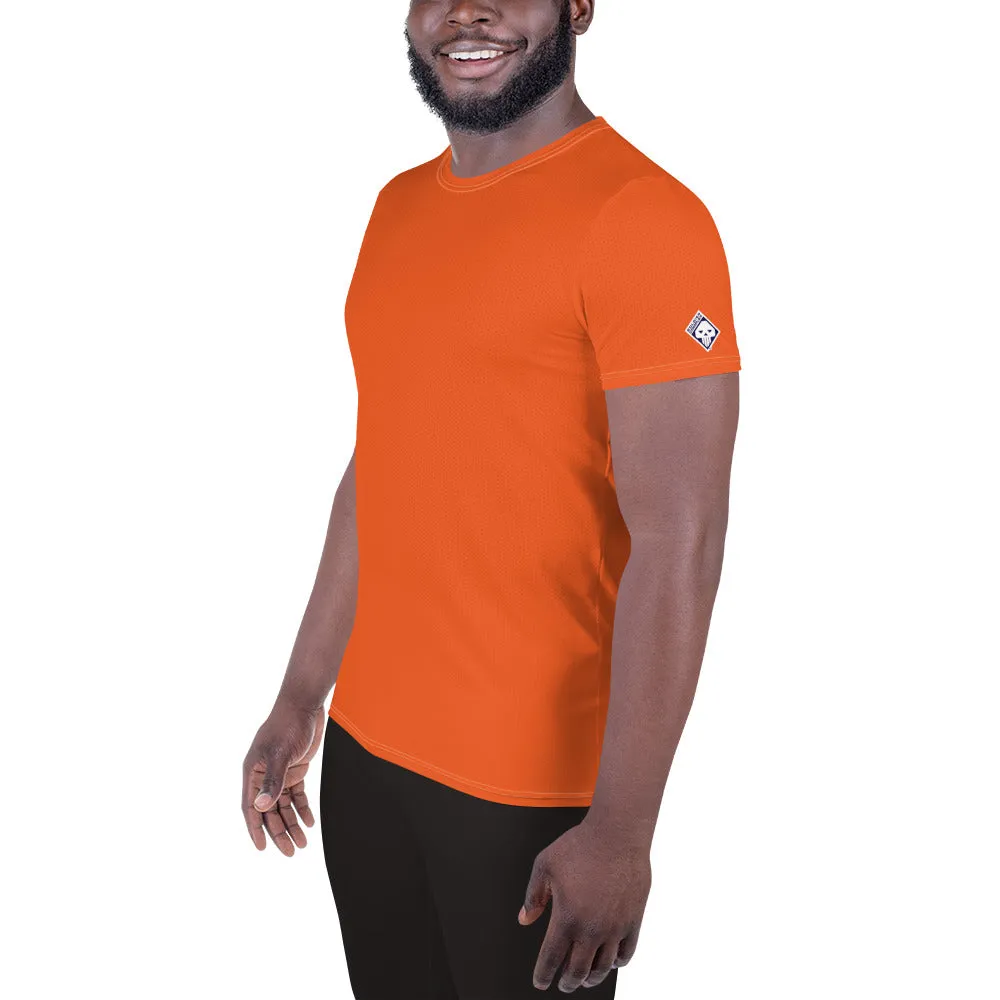 High-Performance Men's Rash Guard - Short Sleeve Solid Color Design - Flamingo