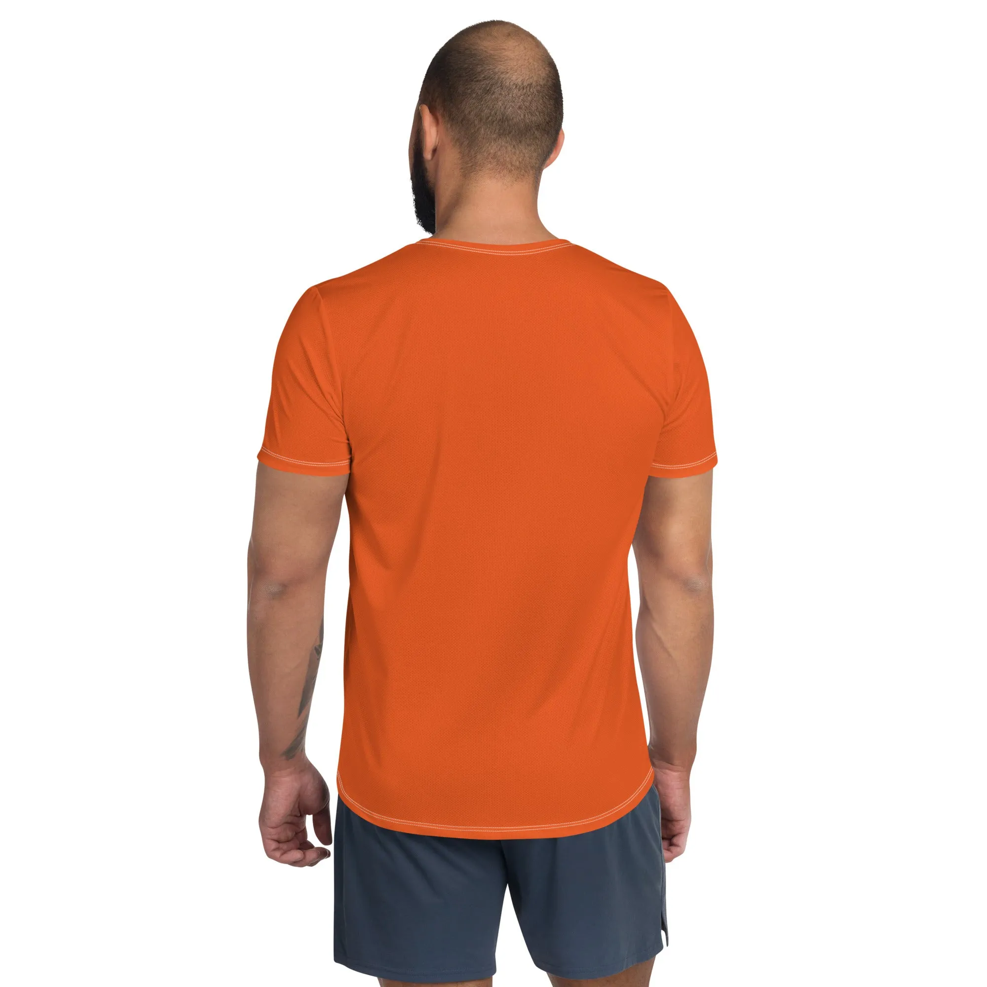 High-Performance Men's Rash Guard - Short Sleeve Solid Color Design - Flamingo