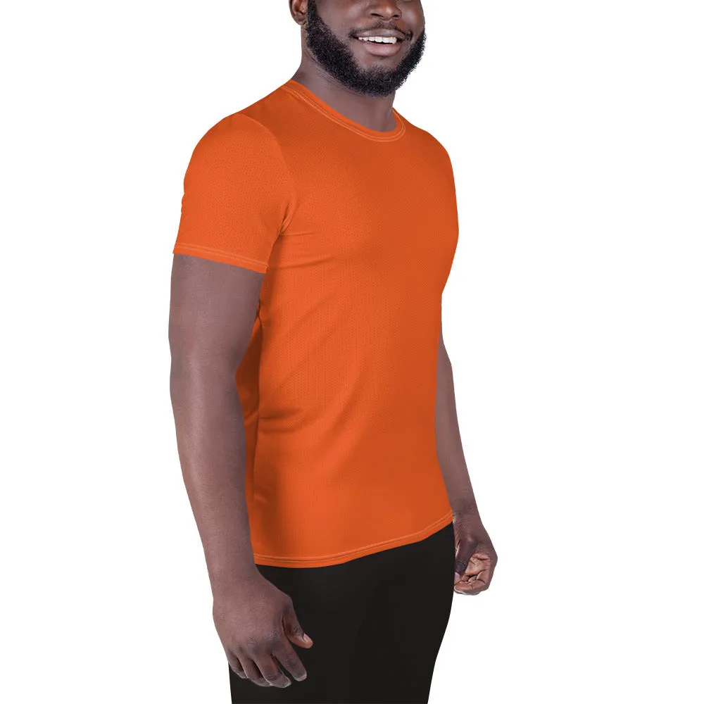 High-Performance Men's Rash Guard - Short Sleeve Solid Color Design - Flamingo