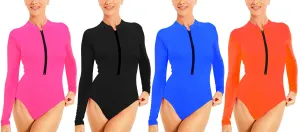 JR-1PLRG - Wholesale Junior's Long Sleeve Rash Guard One-Piece Swimsuit