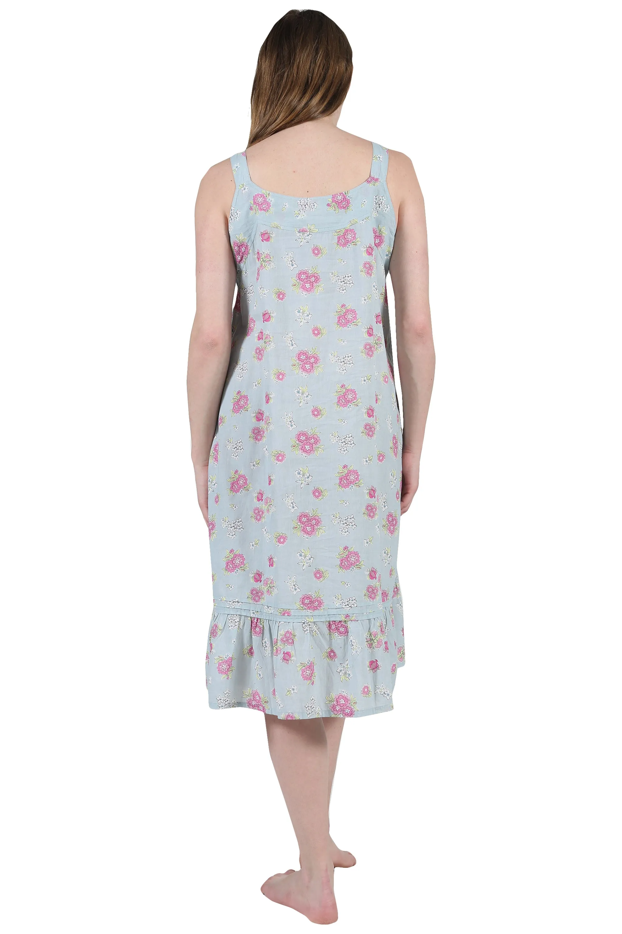 La Cera Vintage Print Pleat Front Gown