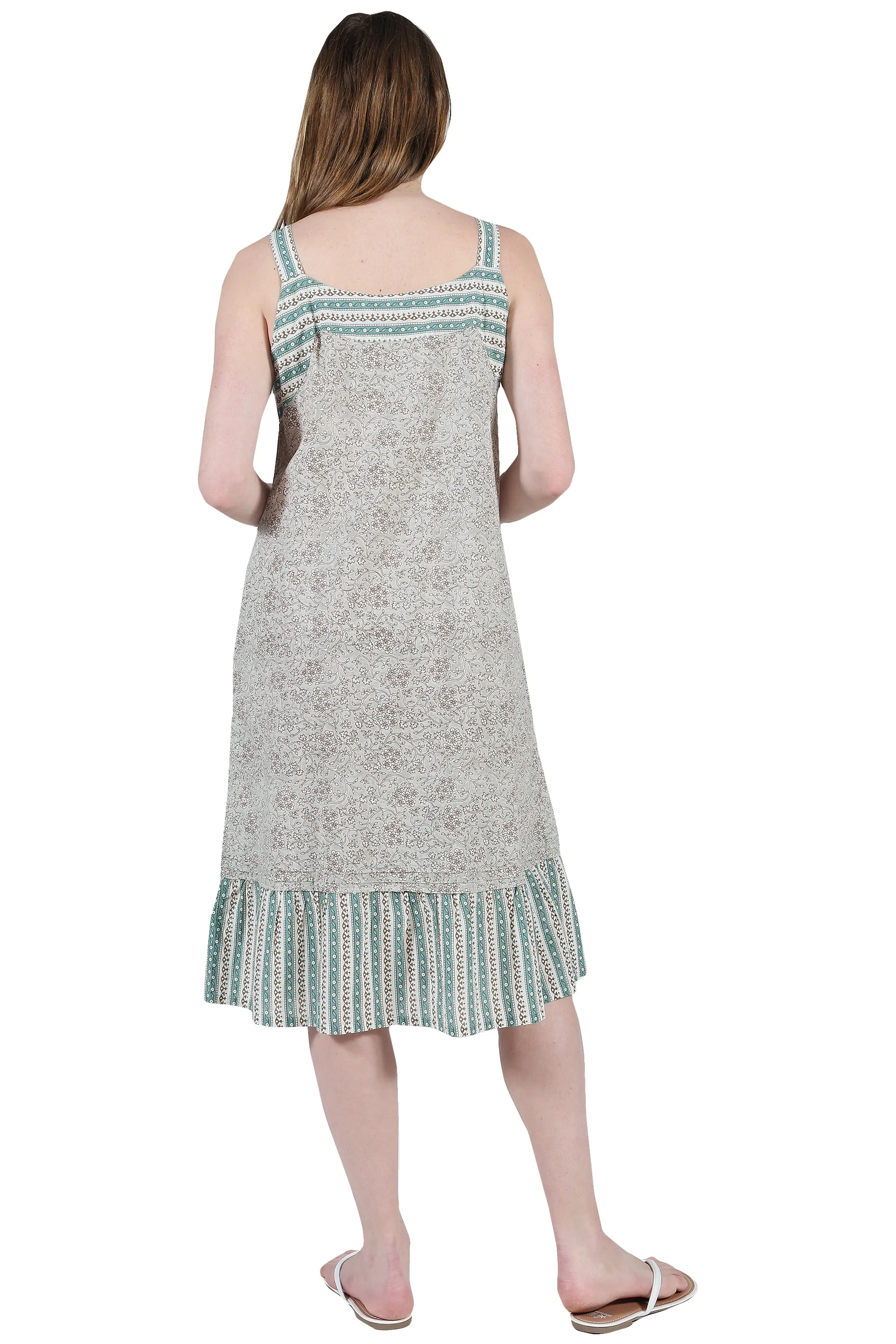 La Cera Vintage Print Pleat Front Gown