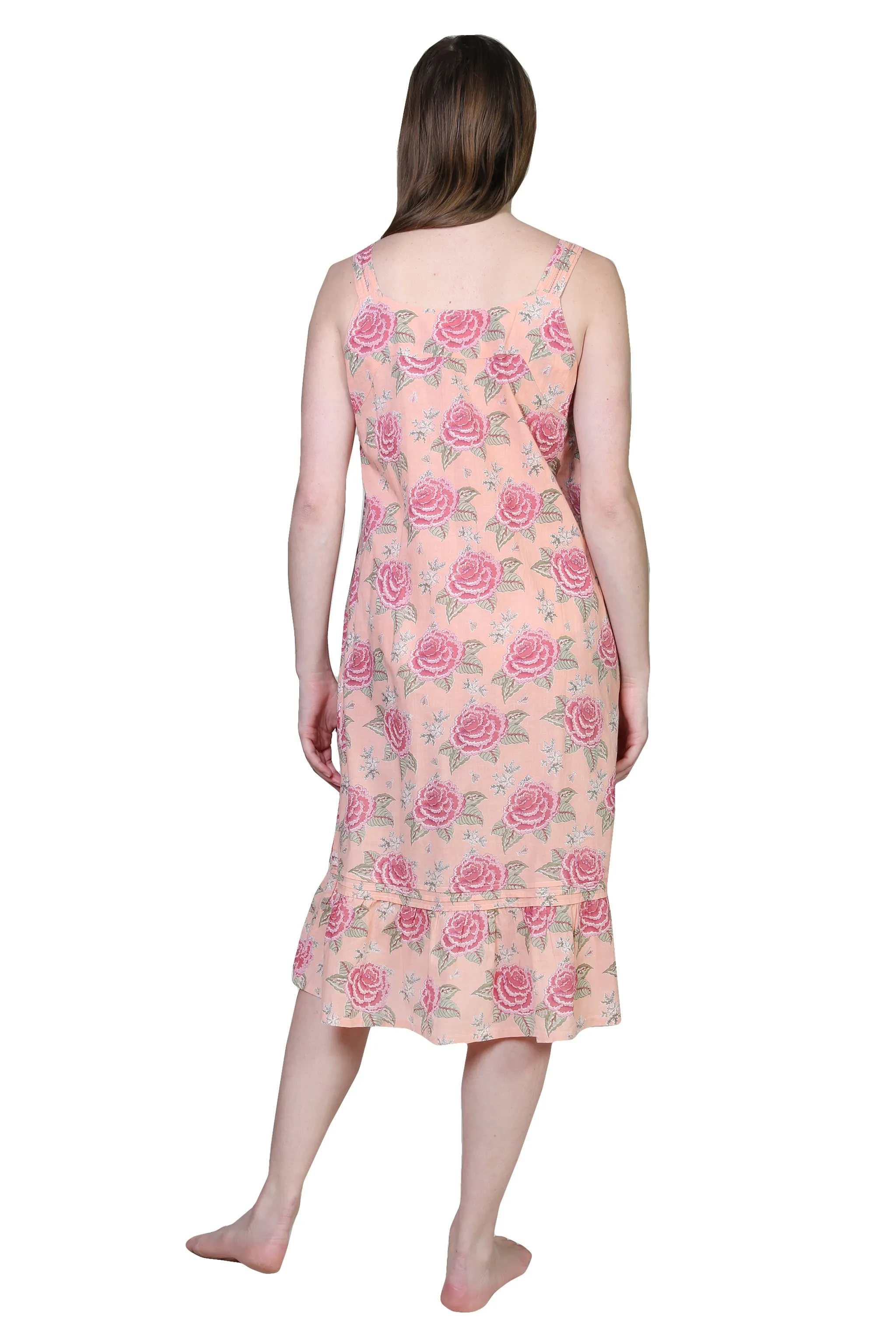 La Cera Vintage Print Pleat Front Gown