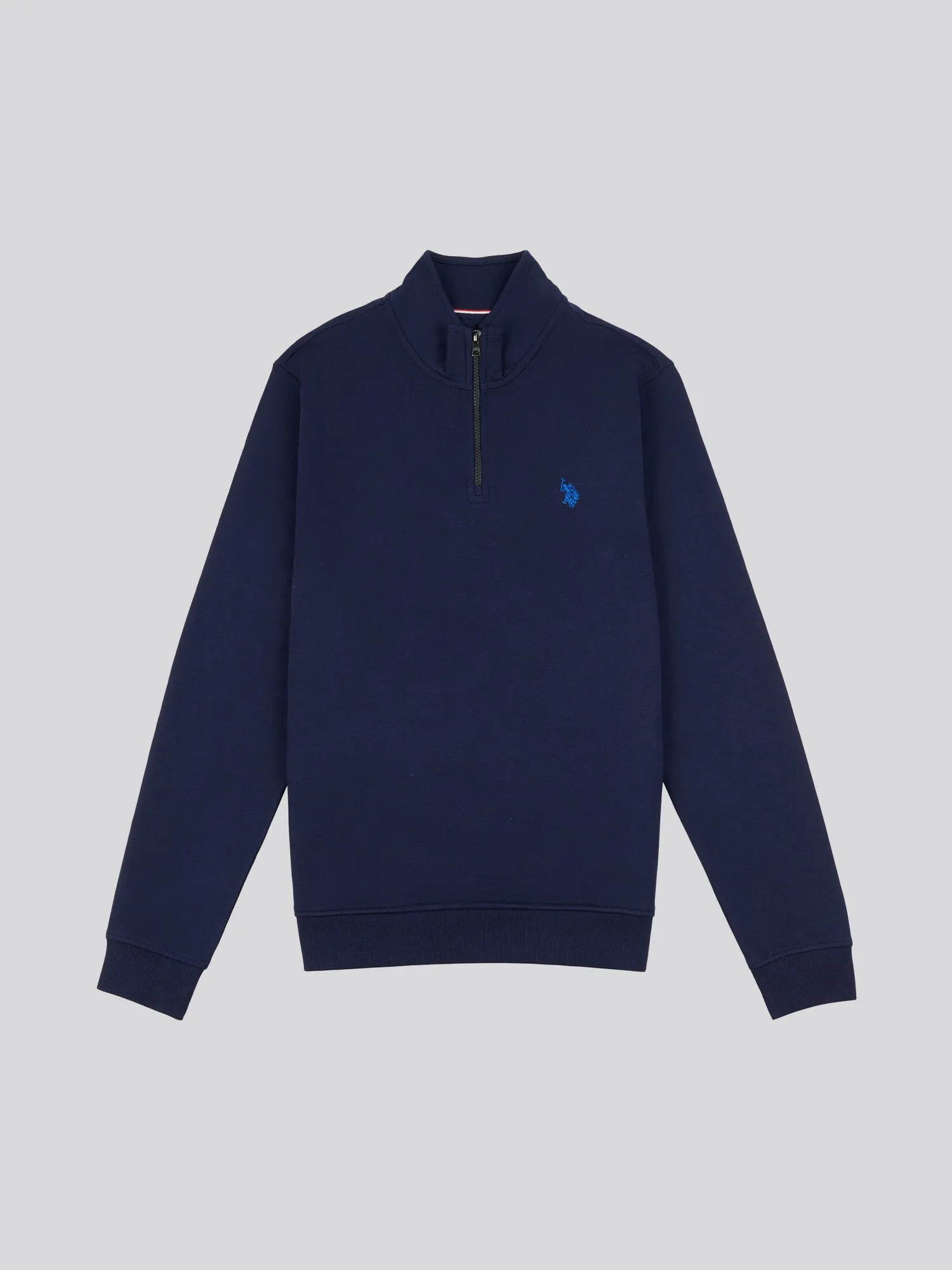 Mens Funnel Neck Quarter Zip Sweatshirt in Navy Blazer Estate Blue DHM