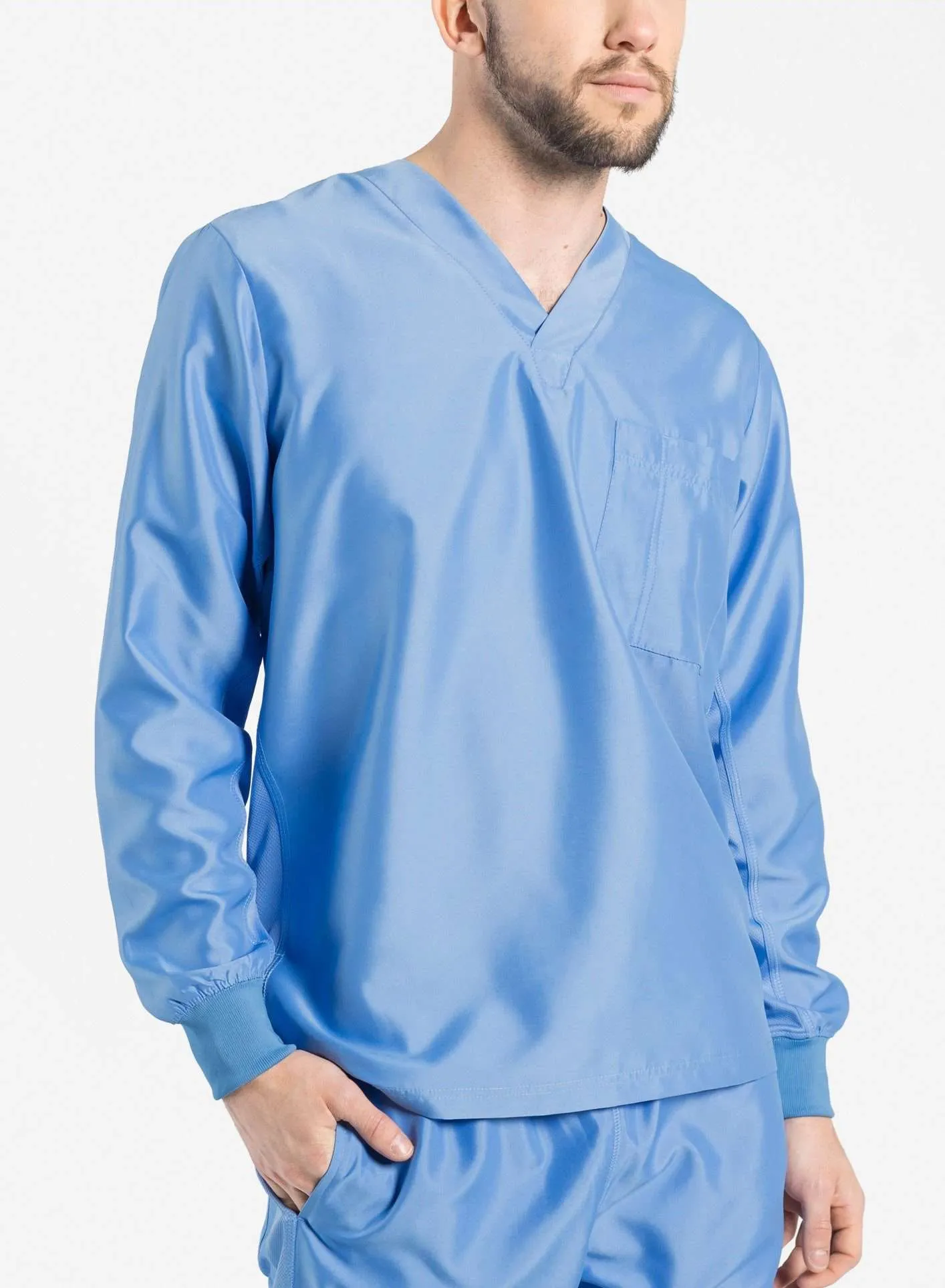Men's Long Sleeve Scrub Top