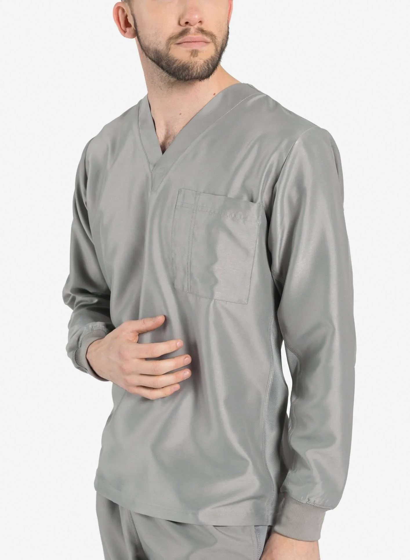 Men's Long Sleeve Scrub Top