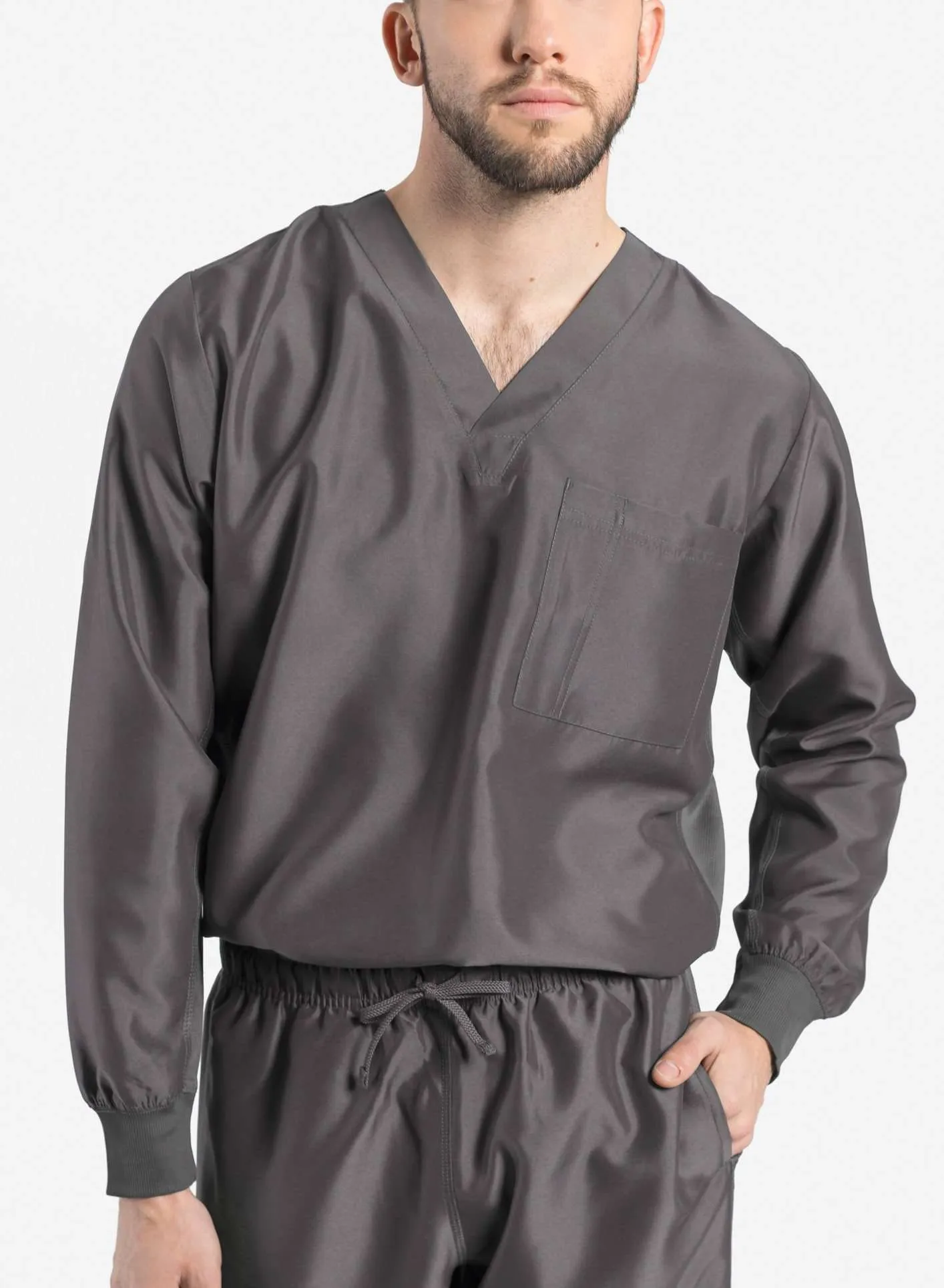 Men's Long Sleeve Scrub Top