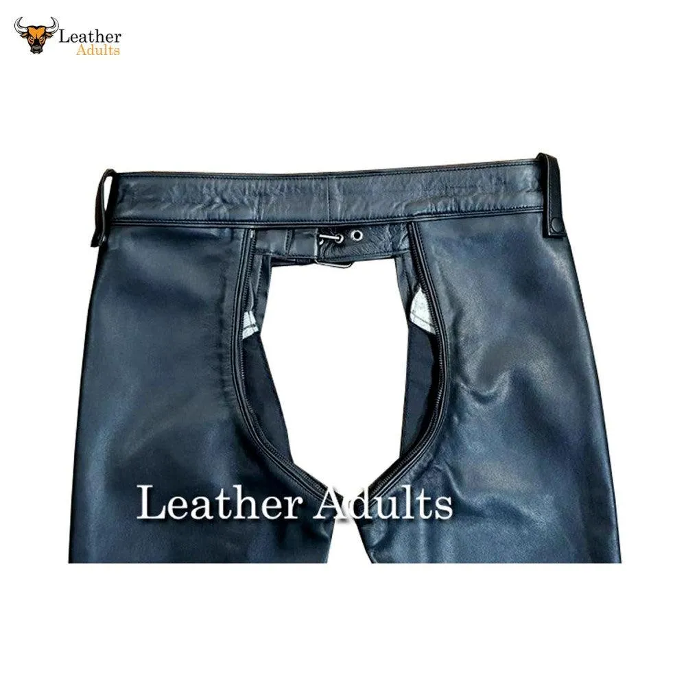 Men's Real Cowhide Leather Pants Punk Kink Jeans BLUF Convertible Chaps Trousers