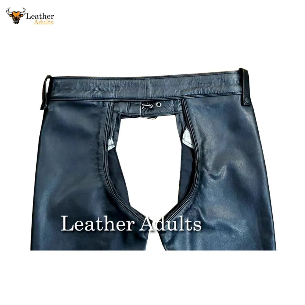 Men's Real Cowhide Leather Pants Punk Kink Jeans BLUF Convertible Chaps Trousers