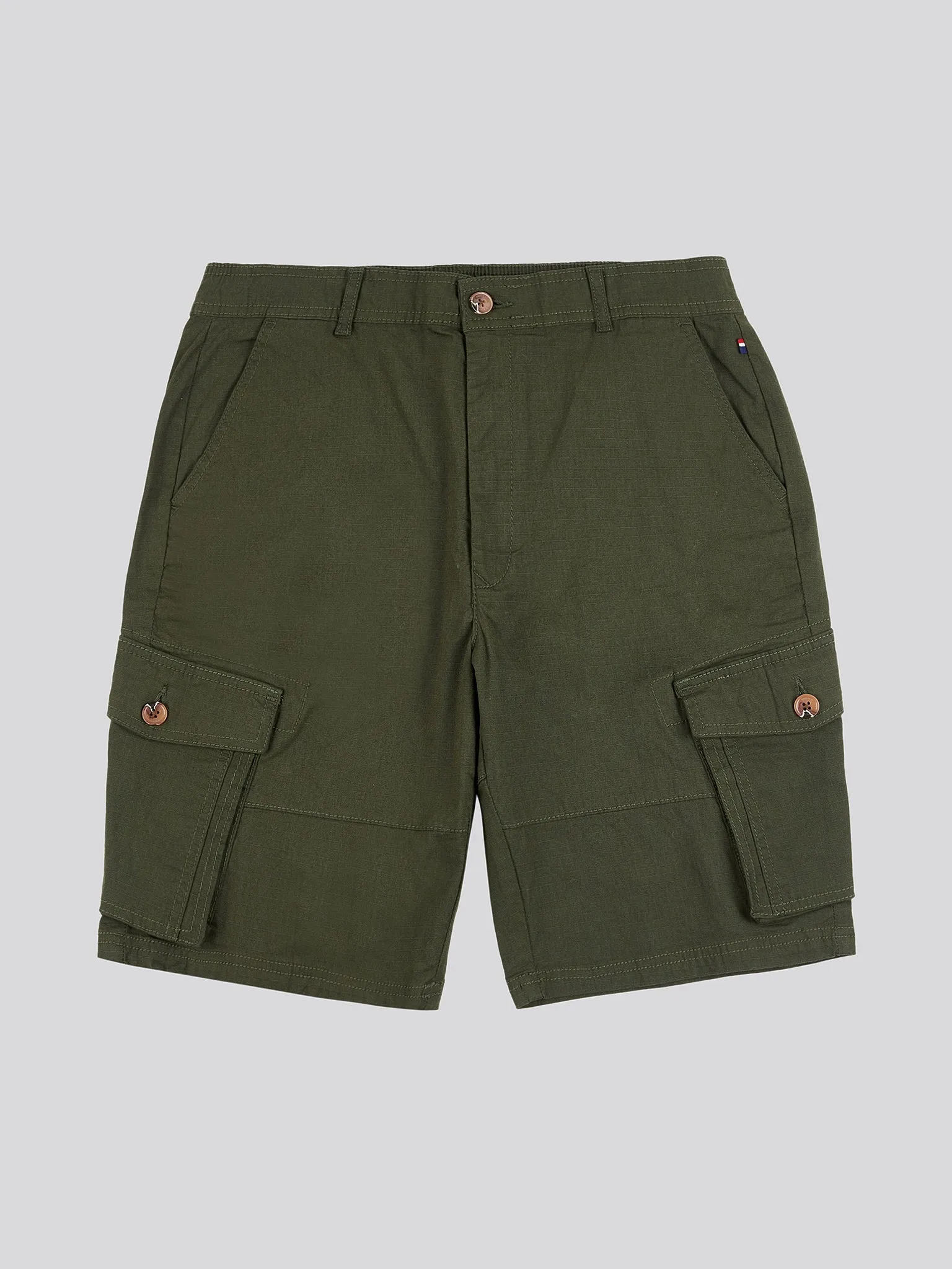 Mens Ripstop Cargo Shorts in Army Green