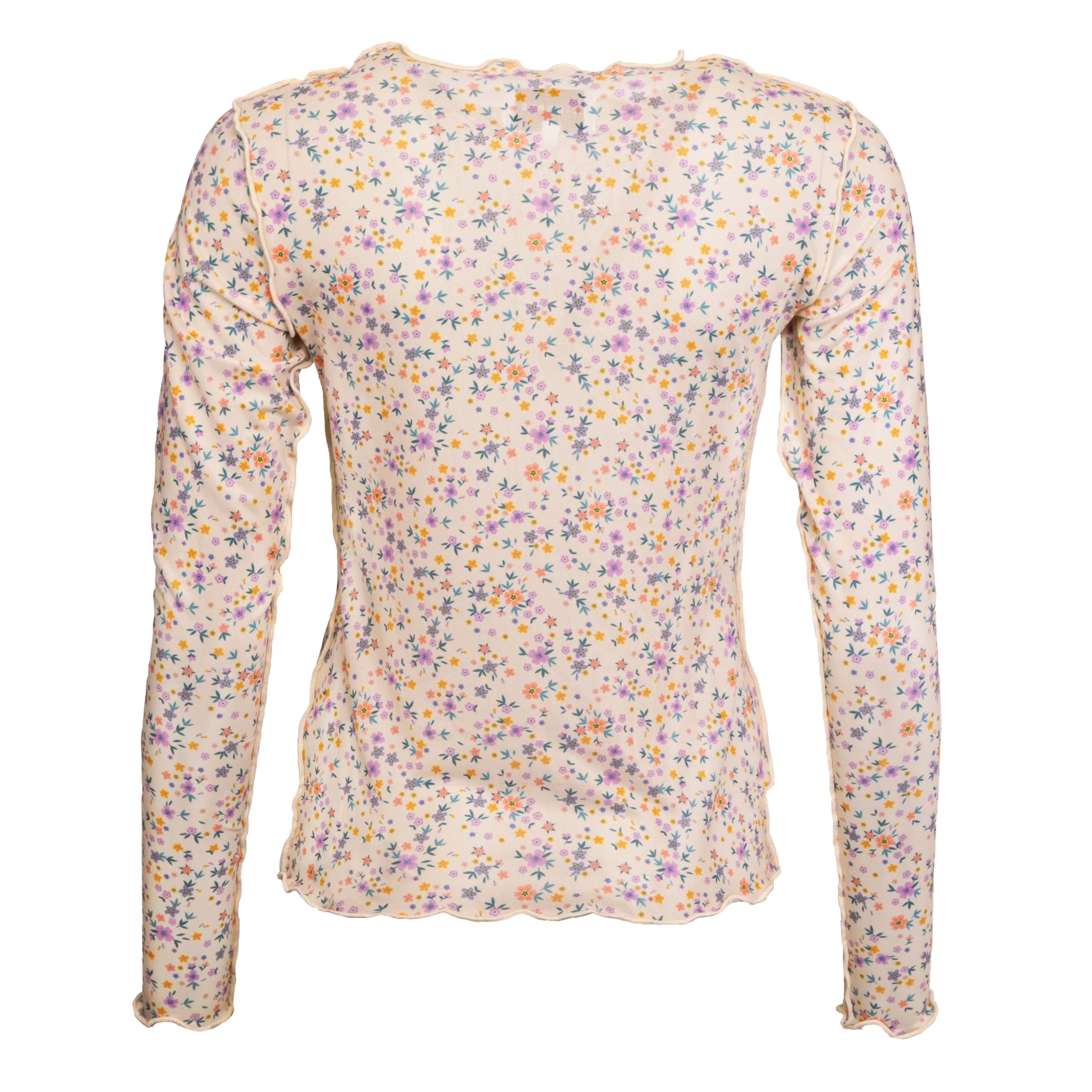 MESH-TOP-2 - CREME PURPLE DITSY